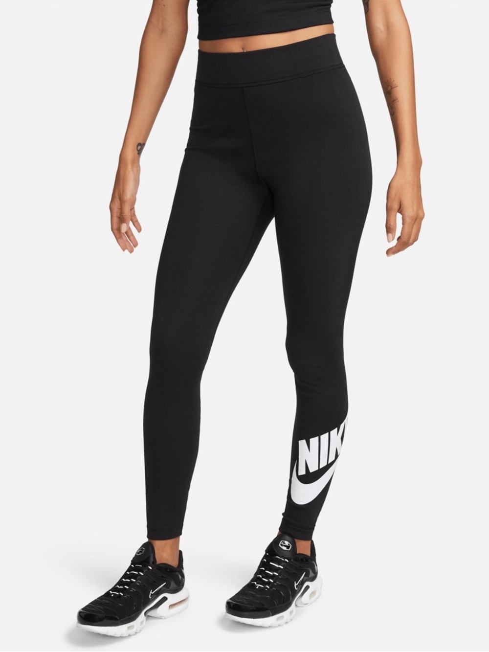 Nike Sportswear Classics Women's High-Waisted Graphic Leggings in Black Size M